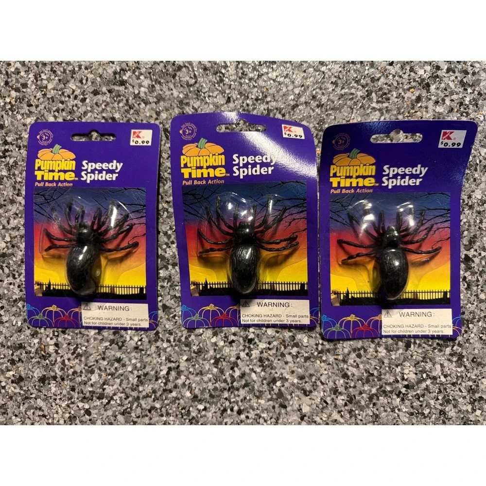 Vintage Pumpkin Time Speedy Spider Halloween Wind Up Toy Kmart Sealed New